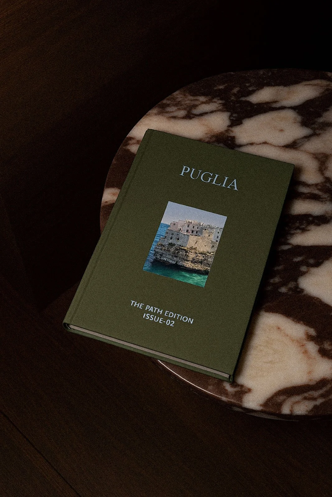 Puglia book on marble table